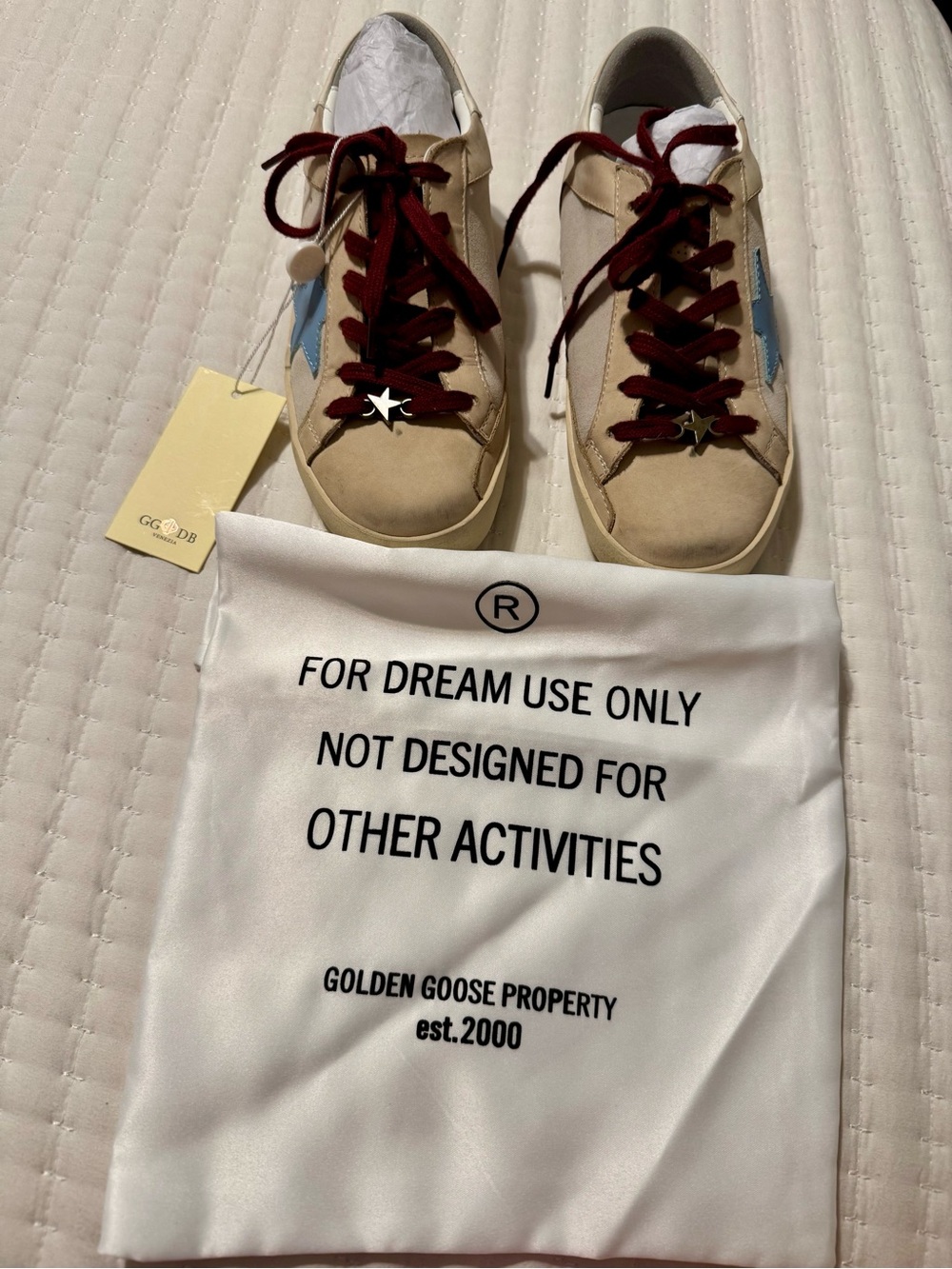 Golden Goose White Sneakers with brass star Detail